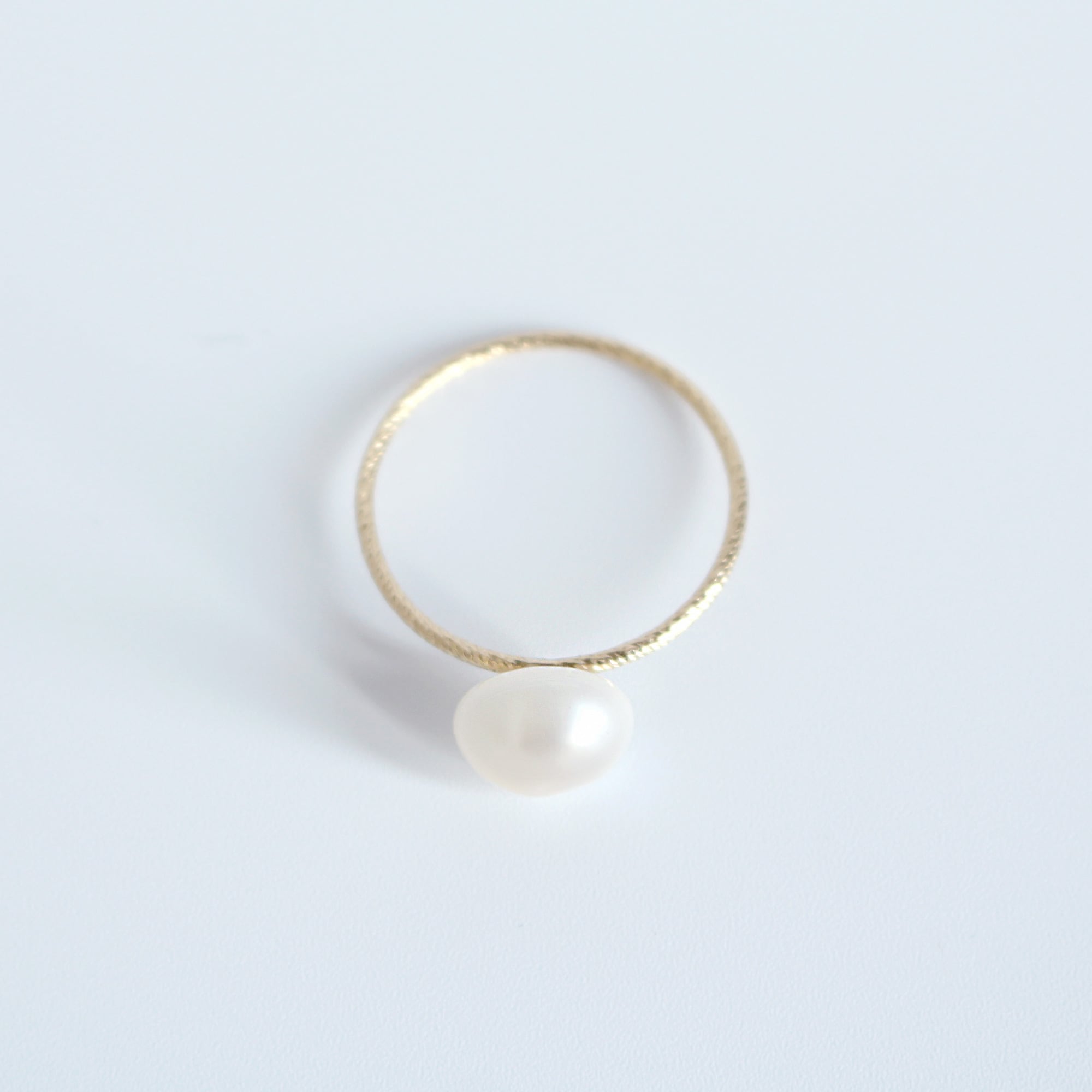 14kgf 琵琶湖パール 淡水真珠 一粒 リング / TSUBU pearl ring（y1