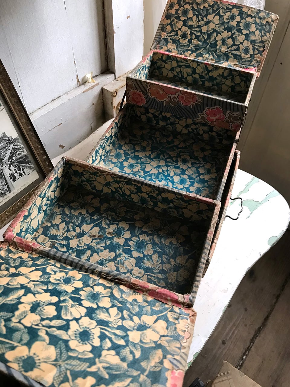 カルトナージュ ソーイングボックス 花柄ピンク | Brocante de La