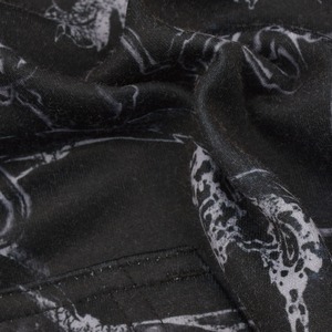 【WE11DONE】BLACK TATTOO PRINTED HOODIE ZIP-UP