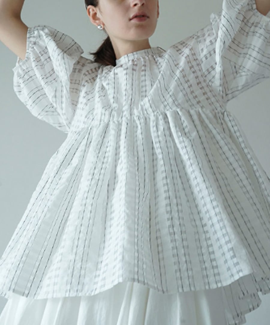 ゆったりシルエット◆シアーチェックシャツ【t-11245】