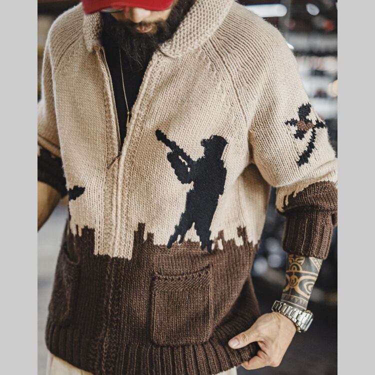 ジップアップ ウエスタン調カーディガン G00239