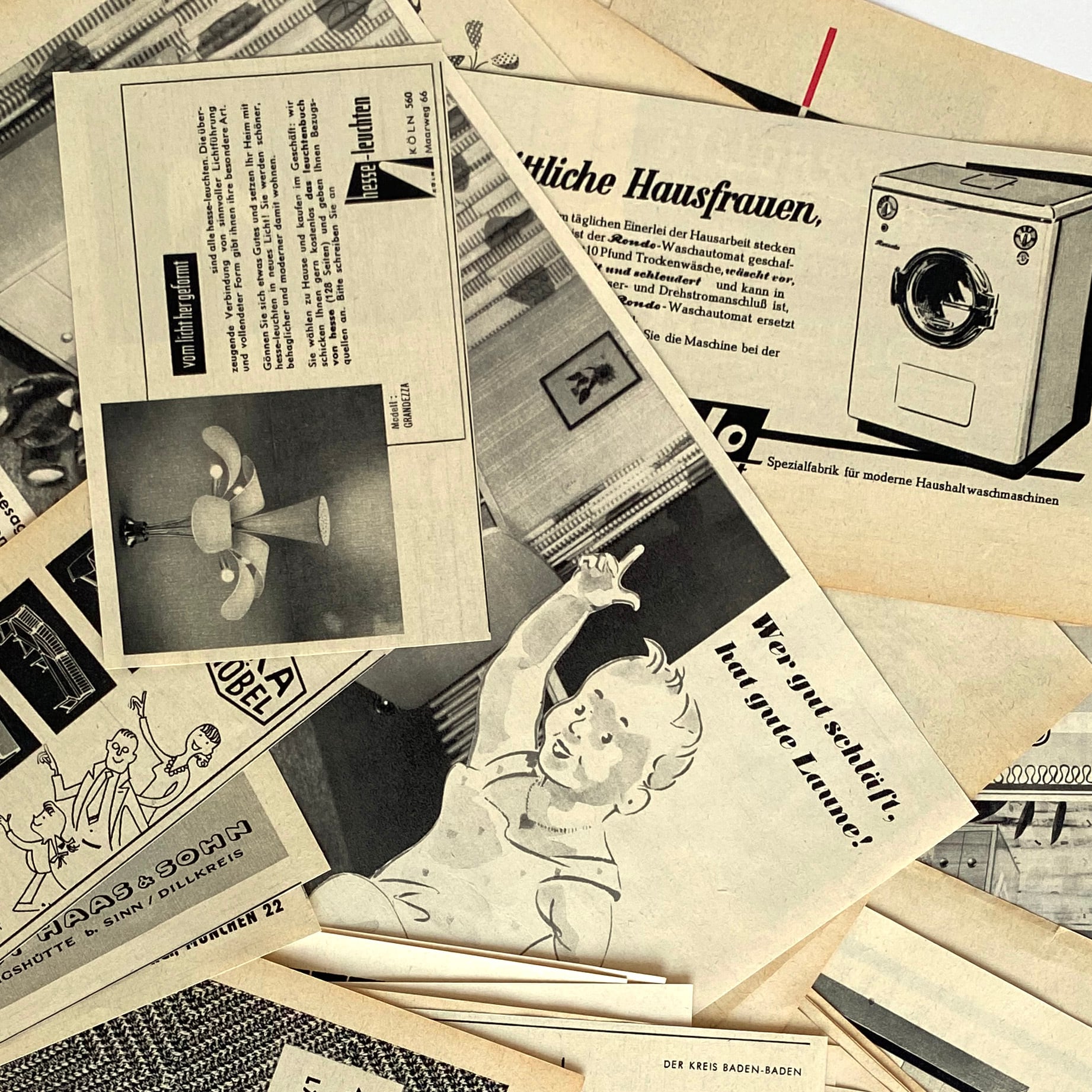 W.GERMANY】1950年代西ドイツの雑誌広告切り抜き10枚セット（アソート