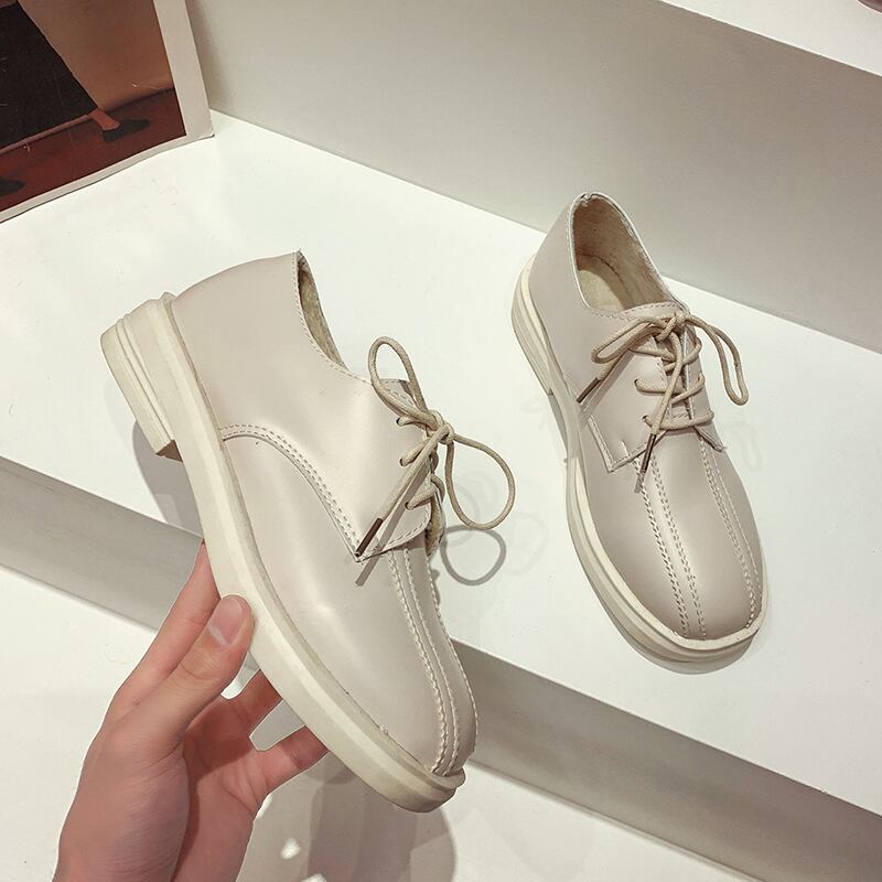 レザーブラックシングルスタイルオータム 靴 シューズ レース 秋物 部族の婦人靴64157962331