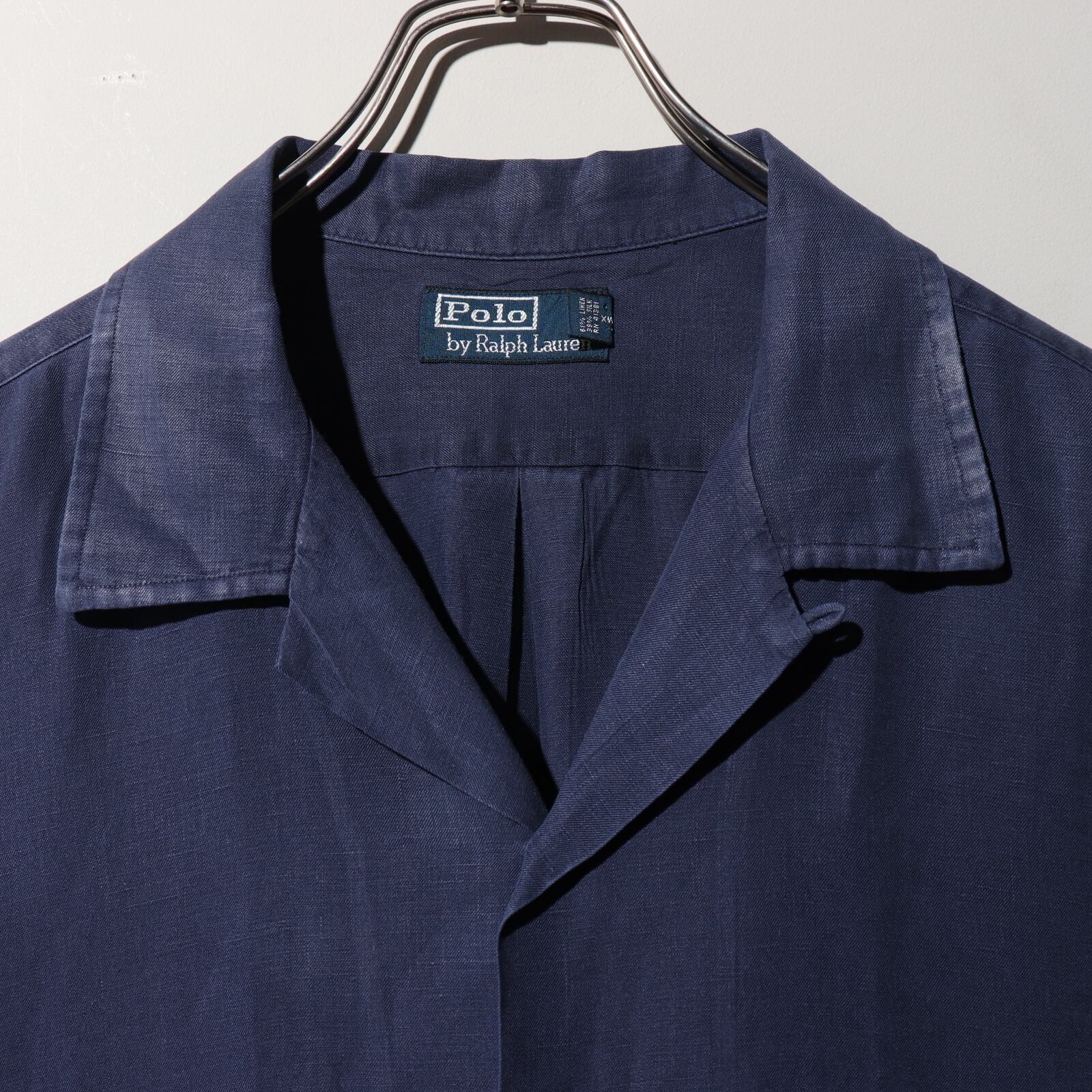 美品 XL ネイビー シルクリネン Caldwell ポロラルフローレン 美品 XL ネイビー シルクリネン Caldwell ポロラルフローレン