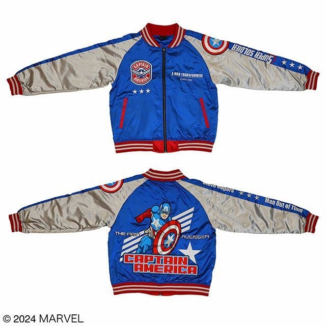 キャプテンアメリカ アウター スカジャン 3L トリプルスター MARVEL キャラクター グッズ キャラジャン】 Marvel マーベル キャプテン・アメリカ トリプルスター
