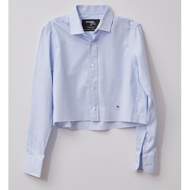 HOMME girls　CROPPED SHIRT　CHAMBRAY BLUE