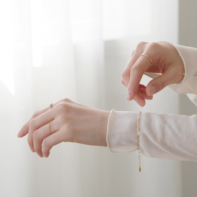 K18イエローゴールドチェーンリング【MKY0035R1】