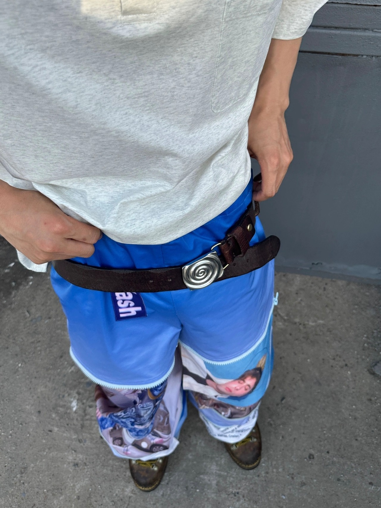 【PLANETSTUDIO】wood design leather belt