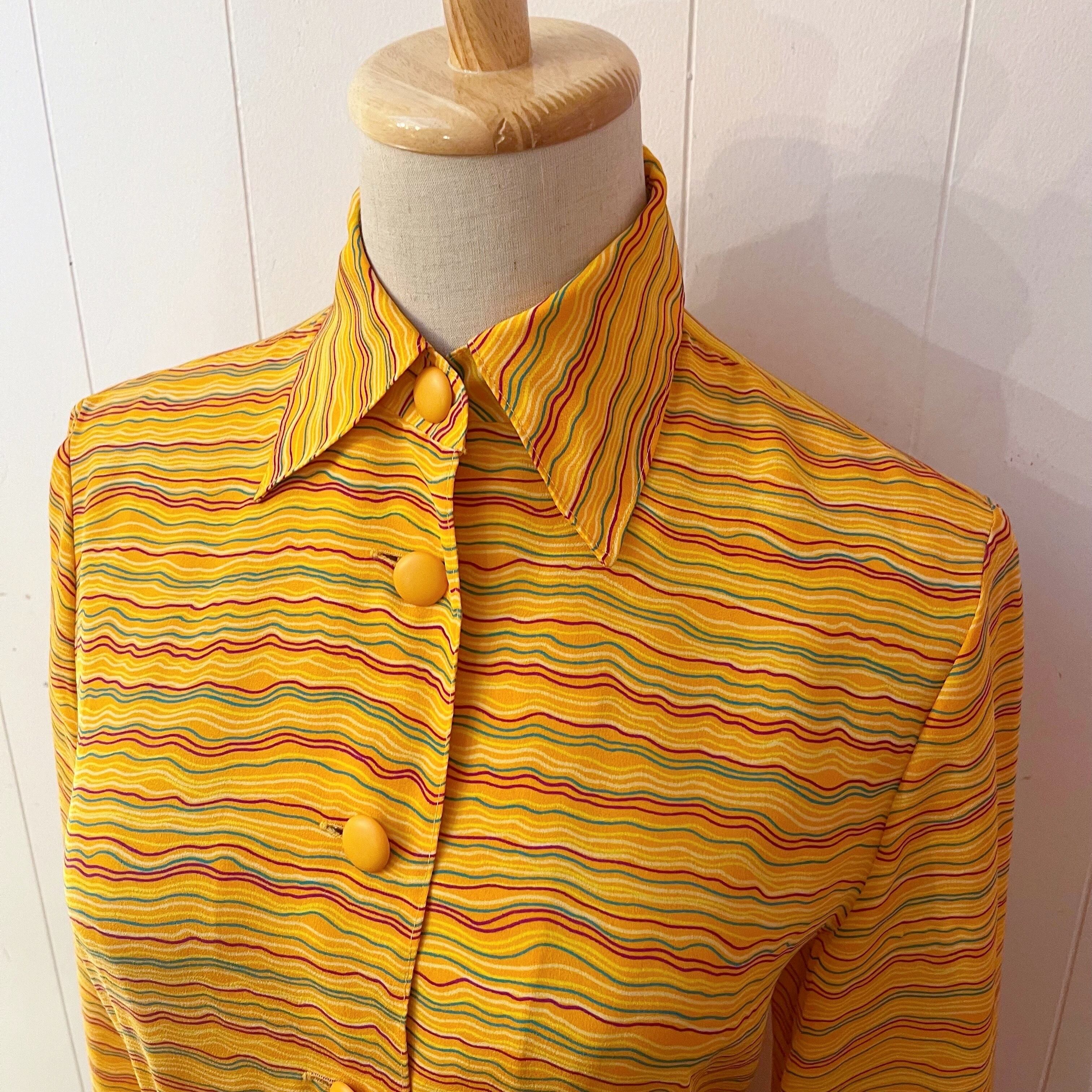 winding stripe yellow one-piece