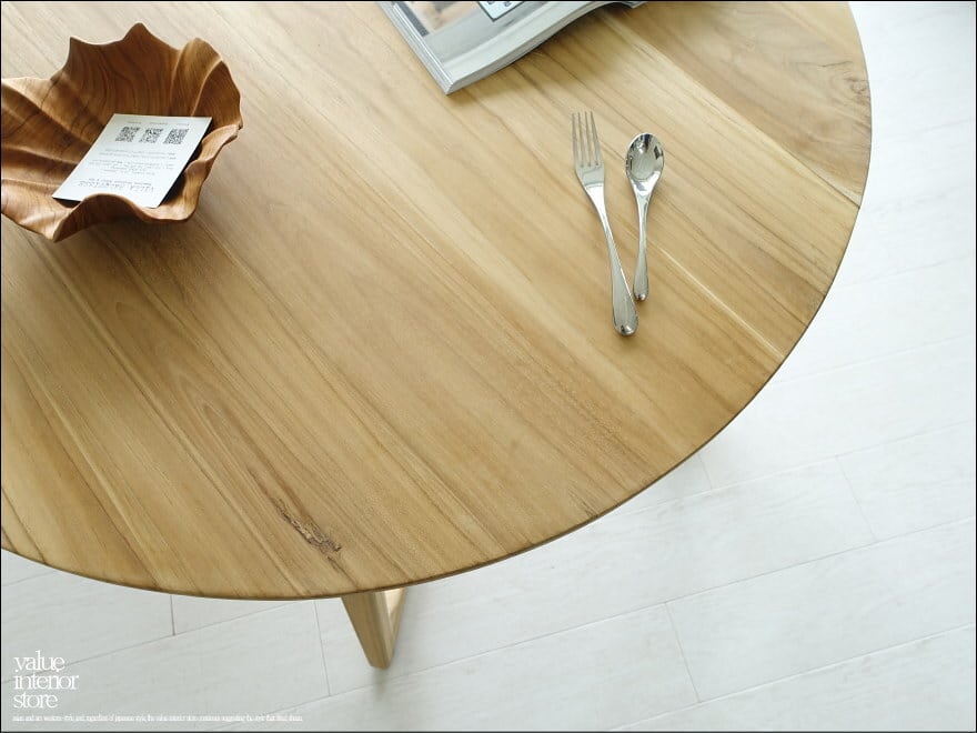 ■ 　へーウッドデザイン、チーク無垢　 ラウンド　カクテル　テーブル　■ チーク無垢材 円形テーブルMed 丸テーブル ダイニングテーブル