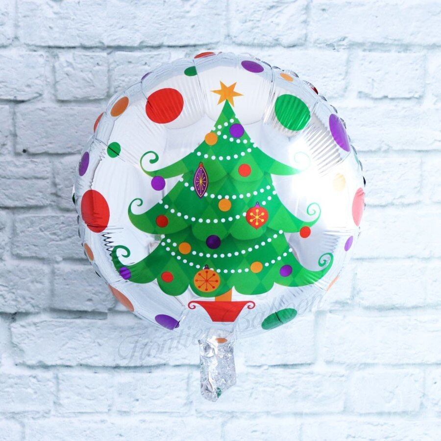 クリスマスツリー 丸形 風船 バルーン アルミ風船 おしゃれ 飾り付け 雑貨 パーティー サプライズ イベントdb 1 幸せを運ぶ風船shopフロンティアバルーン