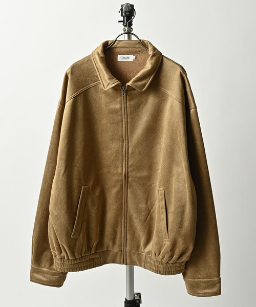 ATELANE Fleece-lined suede bomber jacket (BEG) 25A-23070