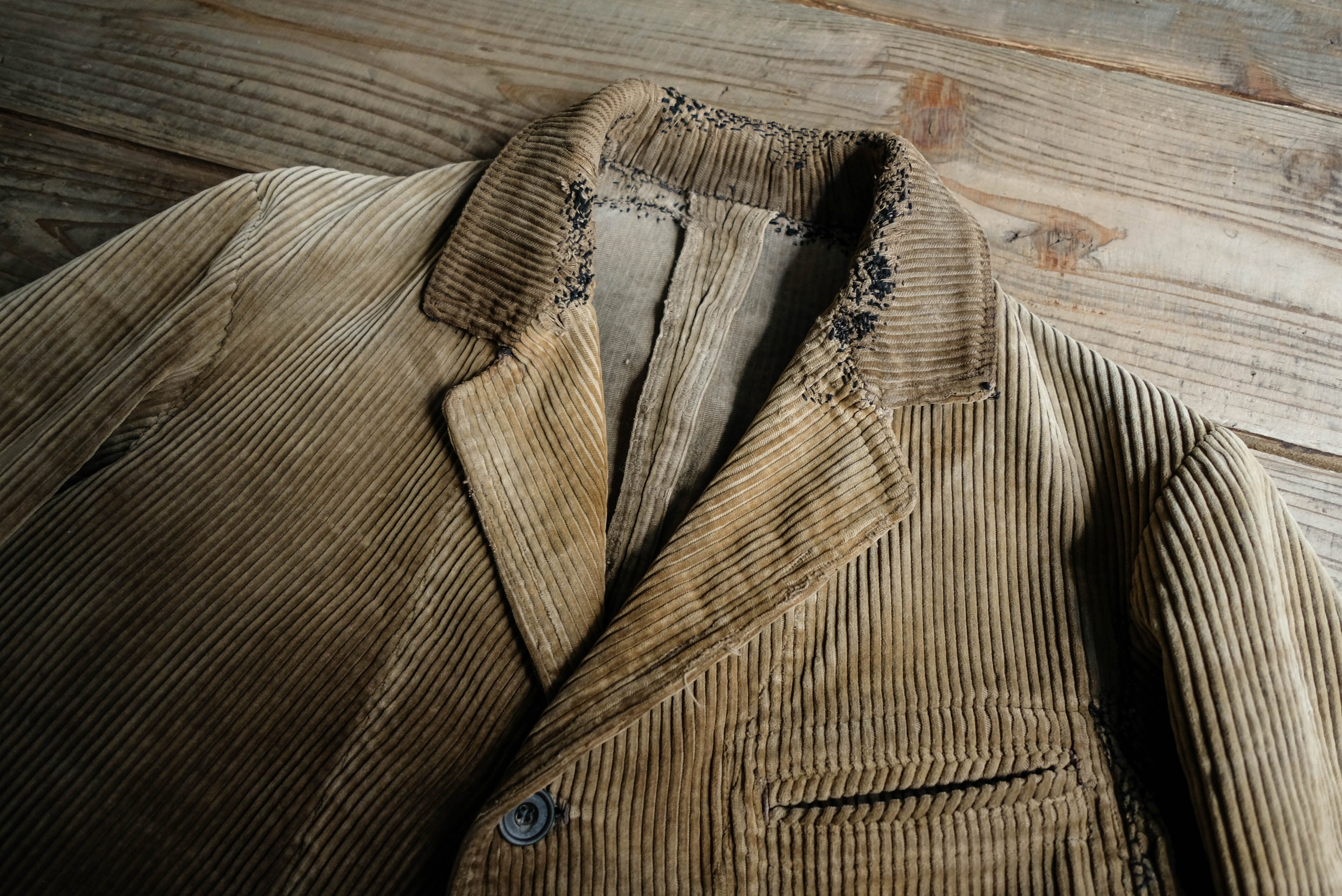 フランスヴィンテージ サックジャケット コーデュロイ 太畝 XL 1920s フランスヴィンテージ サックジャケット コーデュロイ 太畝 XL 1920s