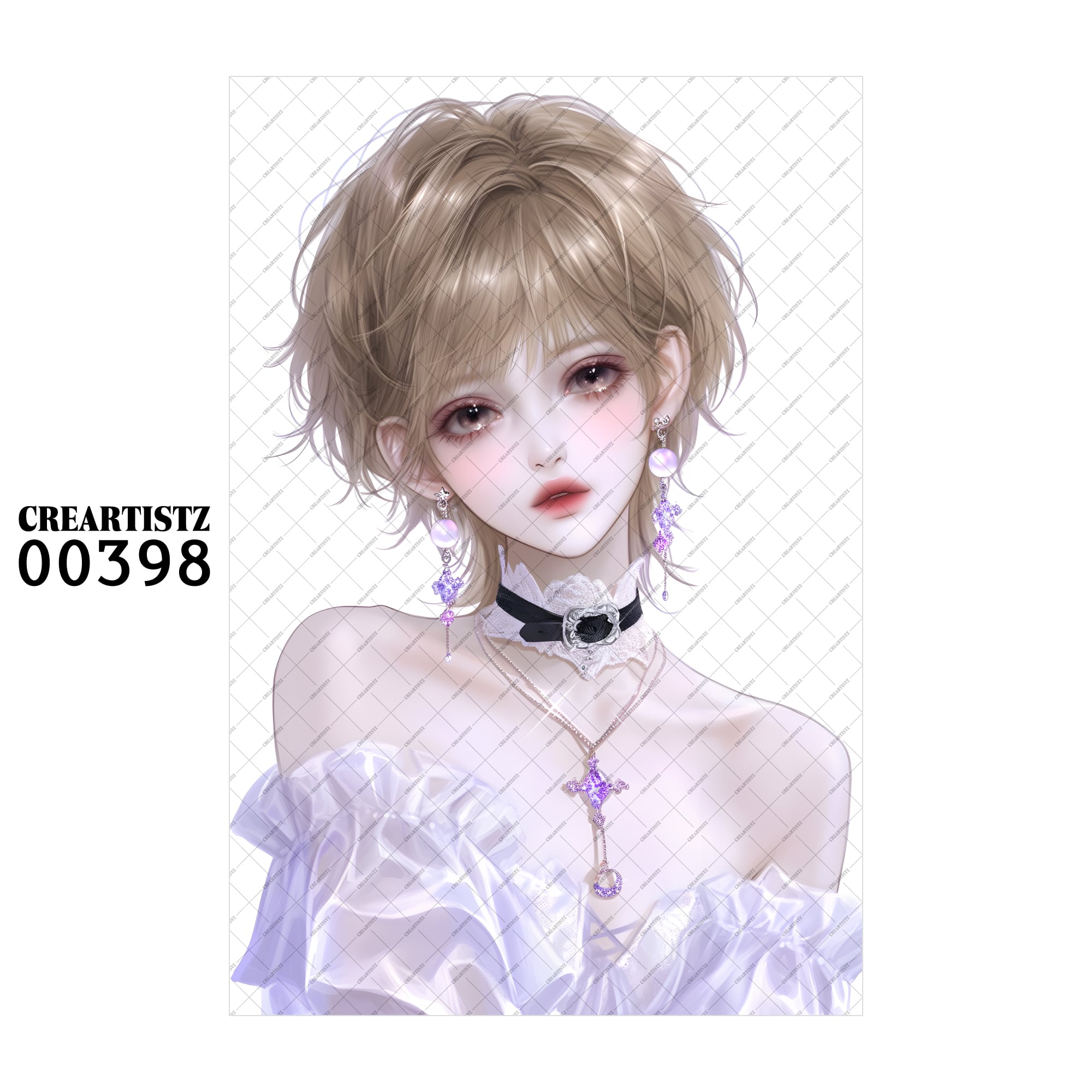 00398 ガール キュート オリジナル ペーパー/ステッカー 4枚セット CREARTISTZ