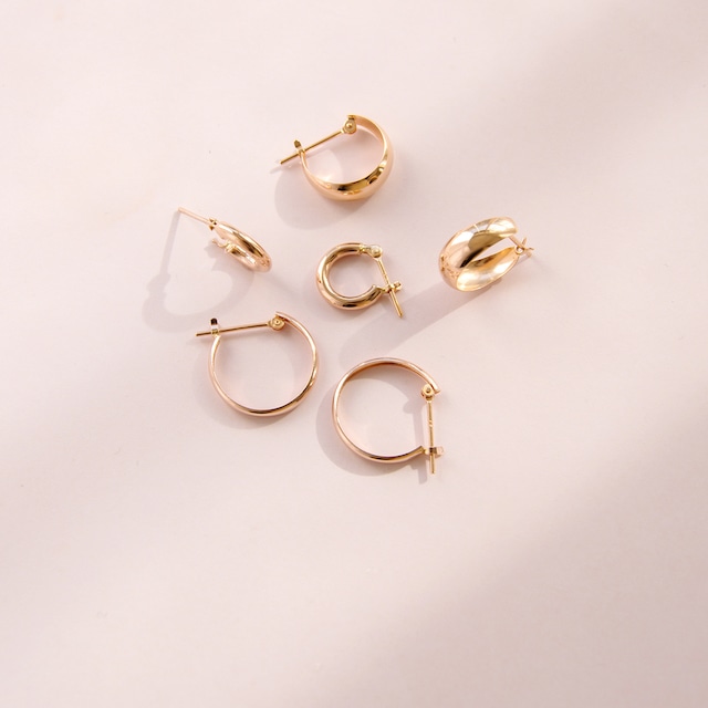 〈限定1ペア〉K18ピンクゴールド 直径10mm パイプフープピアス 【MKM0137P1】