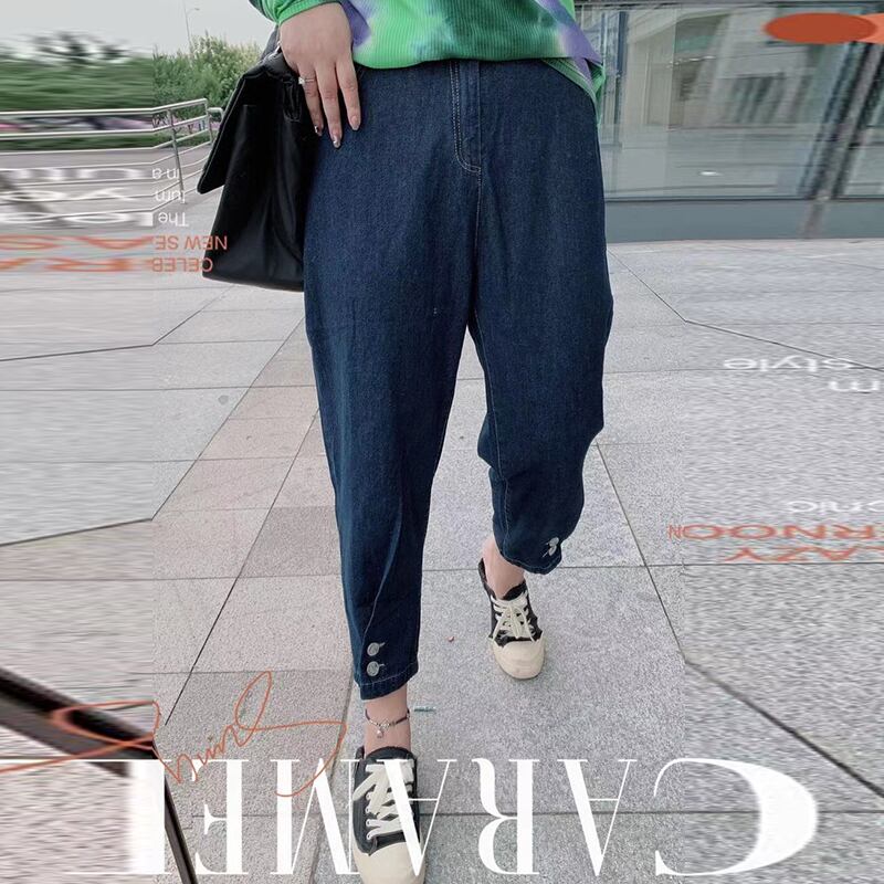 ファットシスタープラスサイズレッグジーンズ2020秋新作レディースバージョンヒップ&太もも太いストレートパンツ ミックスインファッション84567433461