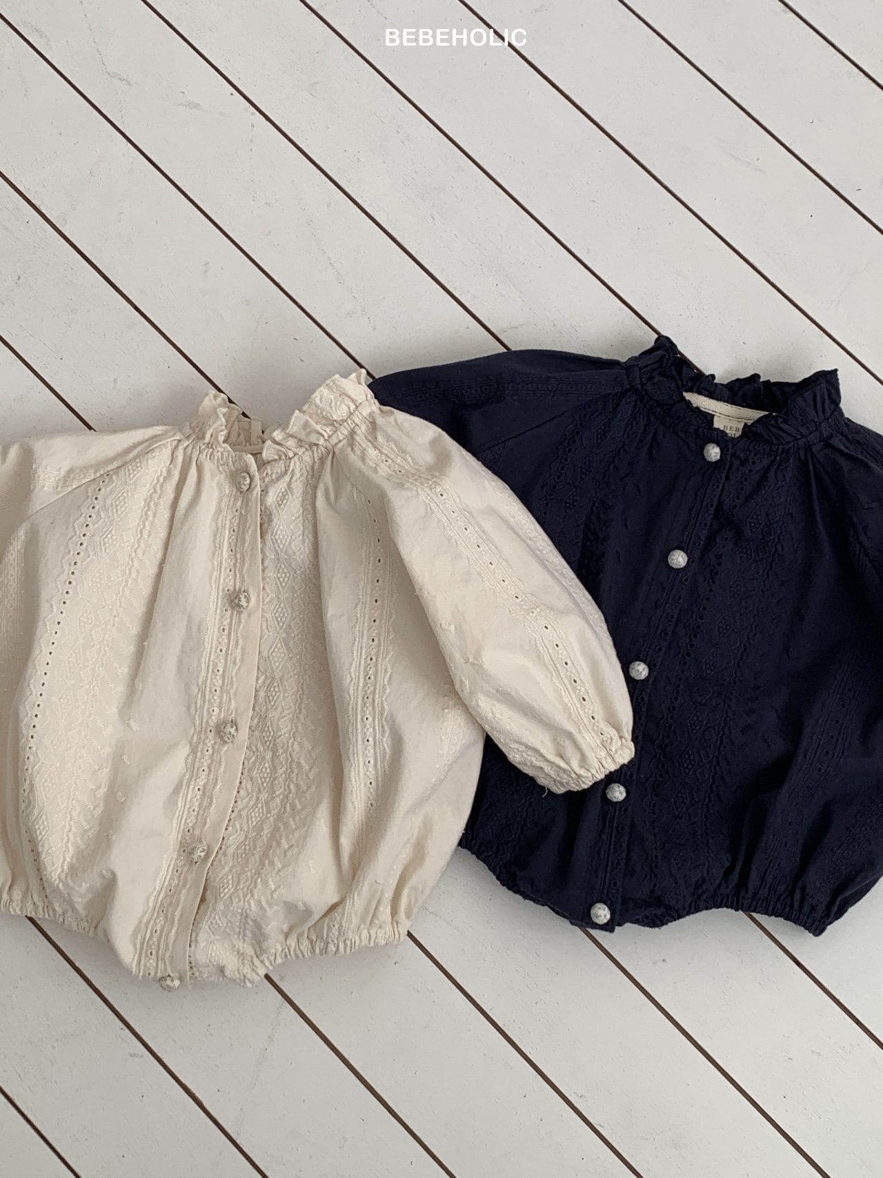 【即納/75.80size】アーミーフリルロンパース / bebeholic