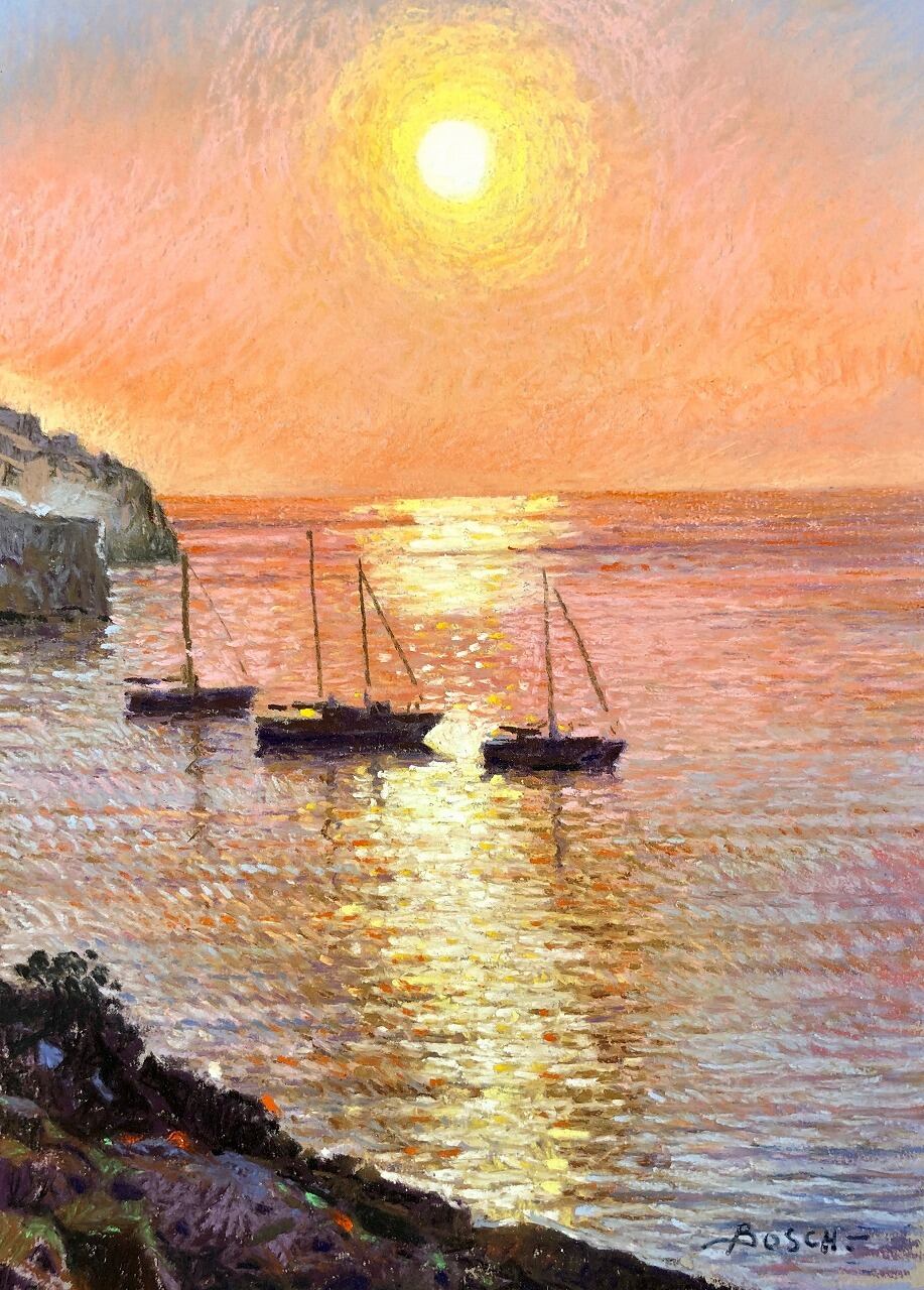 フランシスコ・ボッシュ　 リトグラフ フランシスコ ボッシュ 『 海辺の風景 』 リトグラフ Francisco