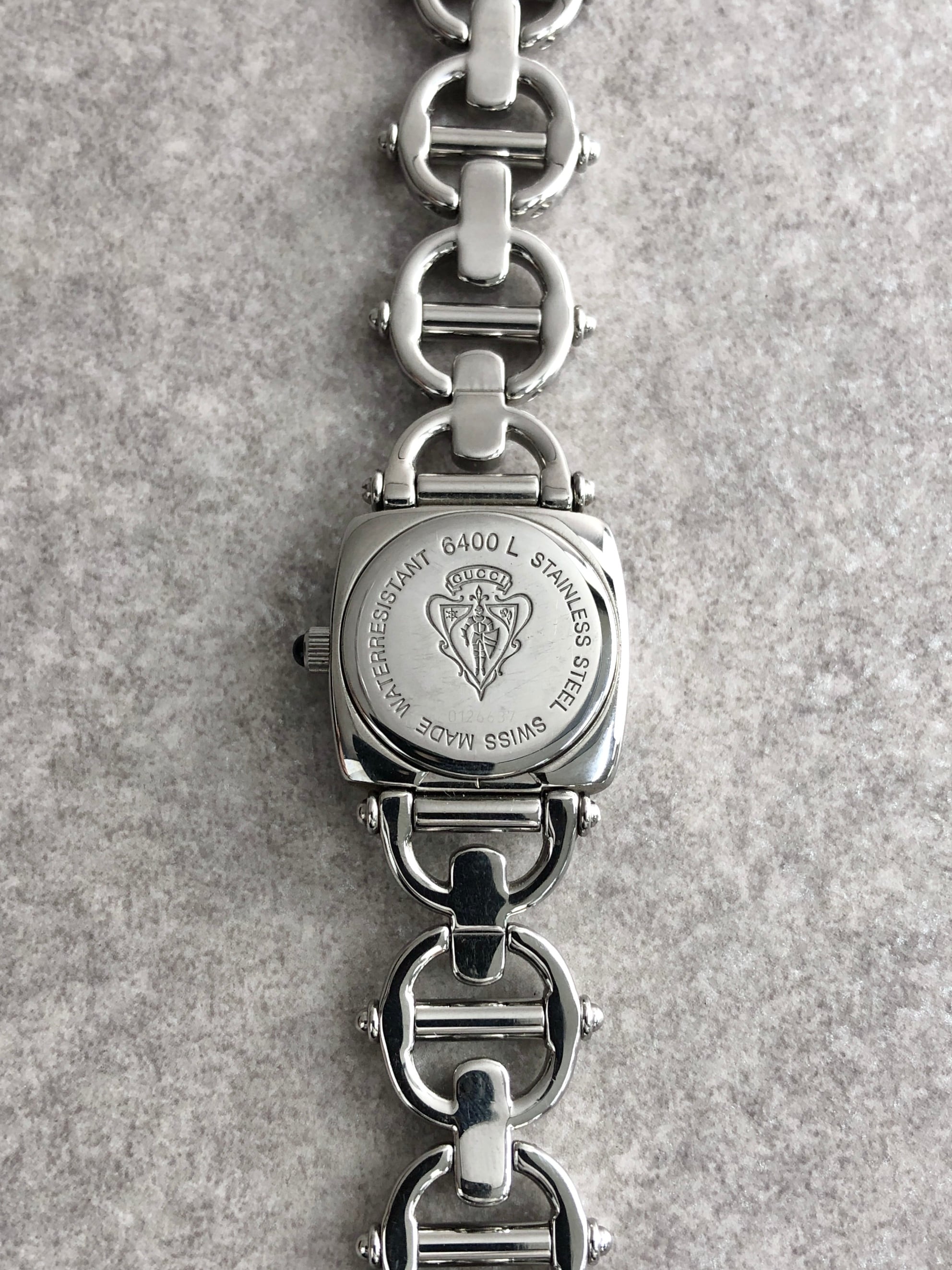 GUCCI グッチ 6400L 腕時計 シルバー サークルロゴ ステンレススチール