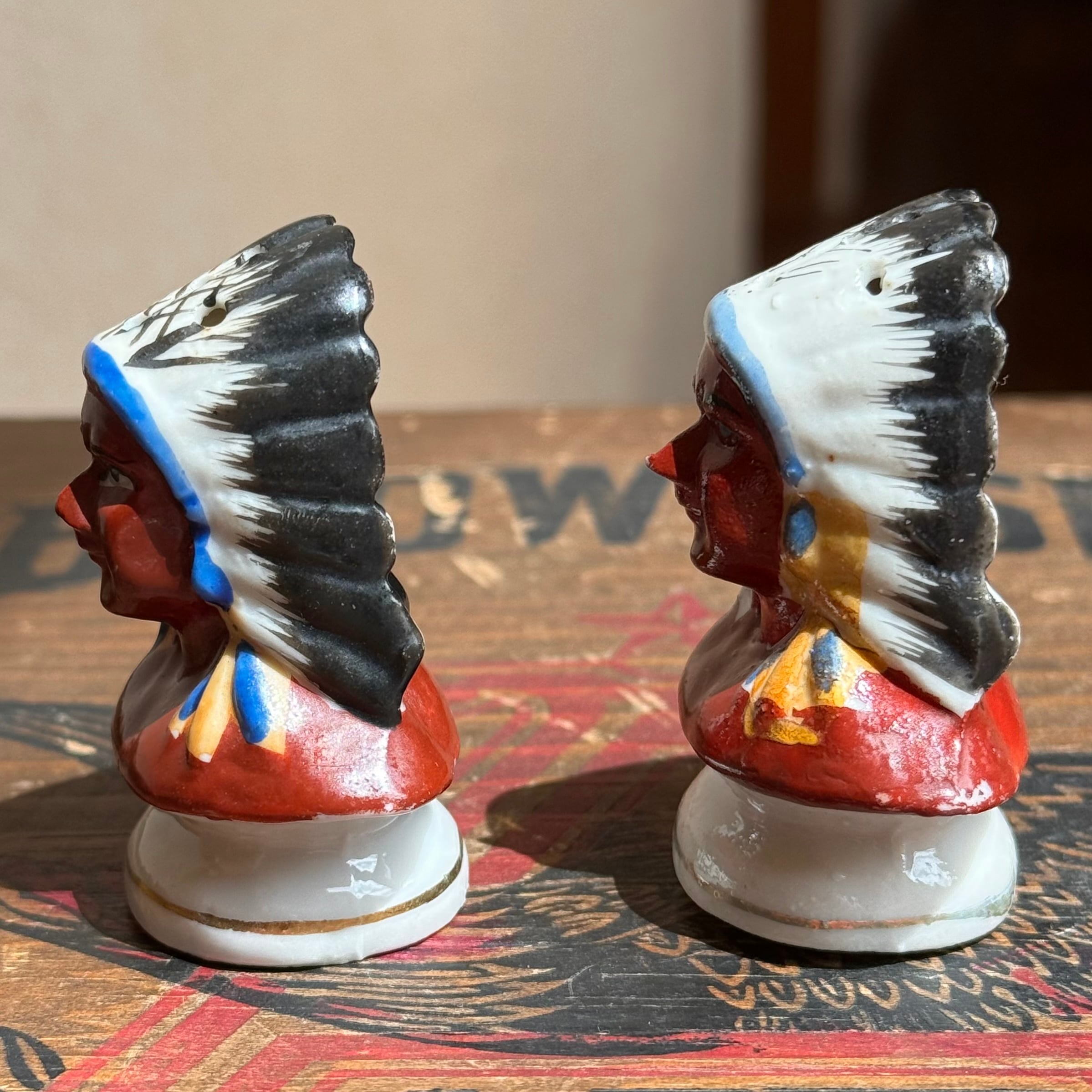 Vintage Native American Solt & Pepper Shaker ネイティブアメリカン