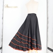 フラメンコ 衣装 prima boutique プリマブティック ファルダ スカート ブラック系 レッド系 黒 赤 ボランテ 段々 ライン 無地 レッスン 練習 レディース ダンス パーティ 発表会 ステージ 発表会衣装 舞台衣装