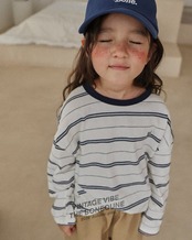 韓国子供服 / 26Autumn / Boneoune / オリジンストライプ長袖Tシャツ / キッズ服 / ジュニア服 / 秋服 *XS~JL*