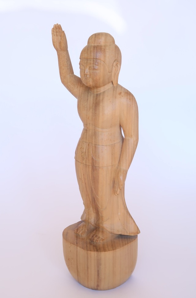 Birth Buddha ― An Original Wood Sculpture by Tessō Mori