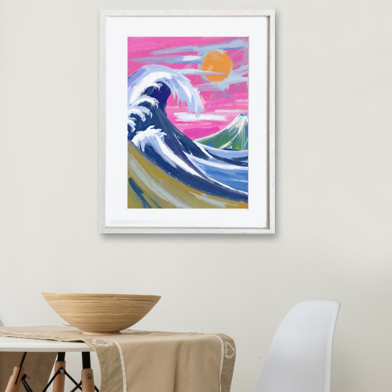 The Great Wave Drawing｜北斎の波をポップに再構築したモダンアートポスター｜和モダンやストリートに映える鮮やかな一枚｜A4ポスター