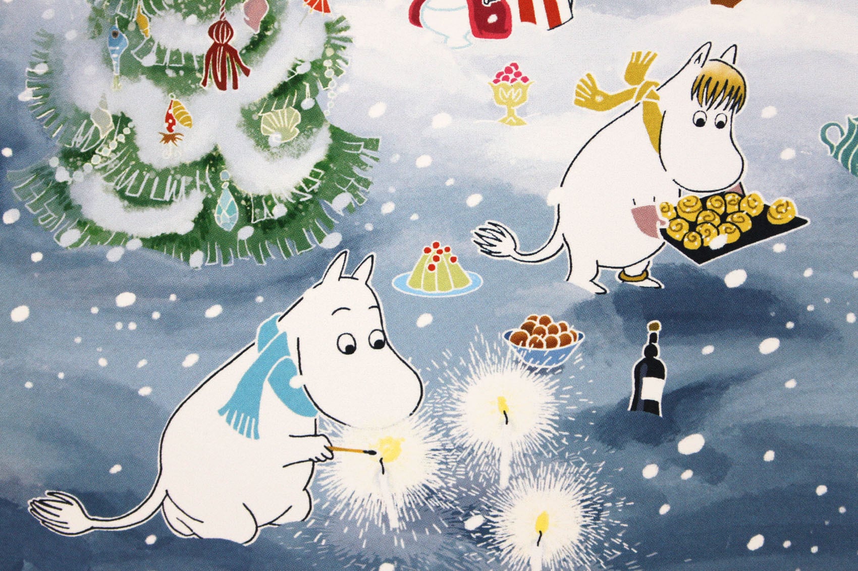 ムーミン 北欧 Postery 「ムーミン谷のクリスマス」送料無料 フレーム 展示用フック付アートポスター 絵画 インテリア アート