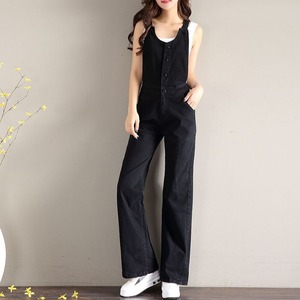 【送料無料】 オールインワン サロペット オーバーオール レディース デニム ジーンズ 前ボタン フロントボタン ストレートパンツ ハイウエスト ワイドパンツ 定番 人気 オールシーズン 春 夏 秋 冬 体型カバー 着痩せ 細見え 脚長 大きいサイズ S～XL 普段着 お出かけ レジャー おしゃれ 韓国 大人 カジュアル 20代 30代 40代 50代 ママコーデ ママ 服 ブラック 黒 ブルー