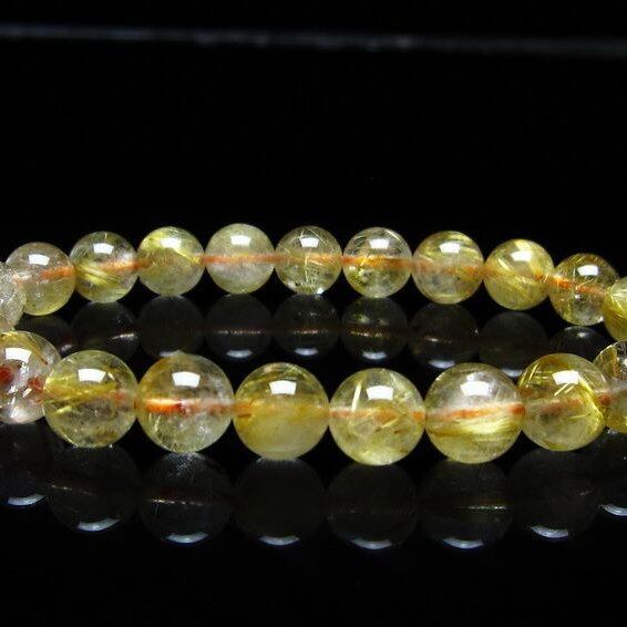 ルチルクォーツ ブレスレット 8mm タイチンルチルクォーツ タイチンルチル 一点物 メール便可 [M便 1/10] 111-49101