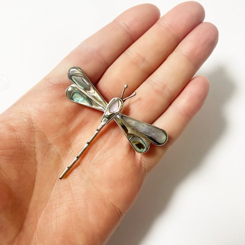 Vintage 925 Silver Dragonfly Brooch Made In Mexico