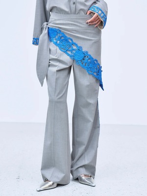 【26AW】THINGS THAT MATTER シングスザットマター / パンツ / MICROCOSMOS WRAP LACE BELTED PANTS　0586TM0654P