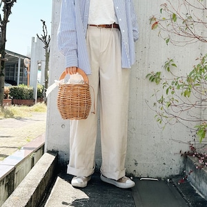 Cotton linen straight pants (kinari)