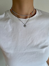 Coral Blue Beads Necklace［BZN42］