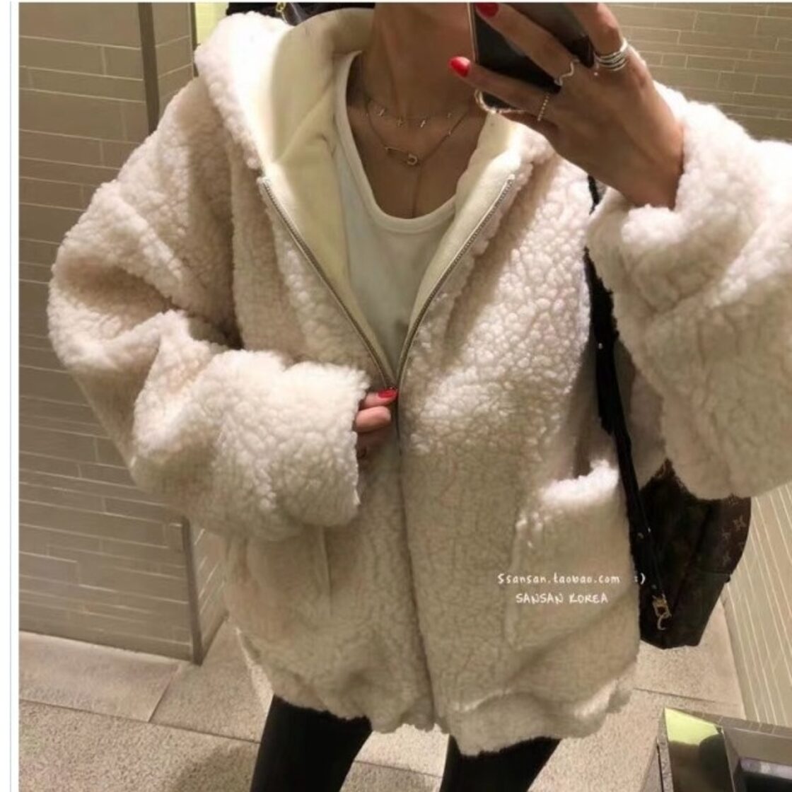 韓国 冬服 レディース 大きいサイズ もこもこ ボア ジャケット 