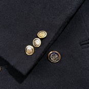 カシミヤ100% CROSS HAVEN クロスヘブン 最高級 金ボタン ダブル テーラード ジャケット サイズ M~L程度 /ブラック系 紳士