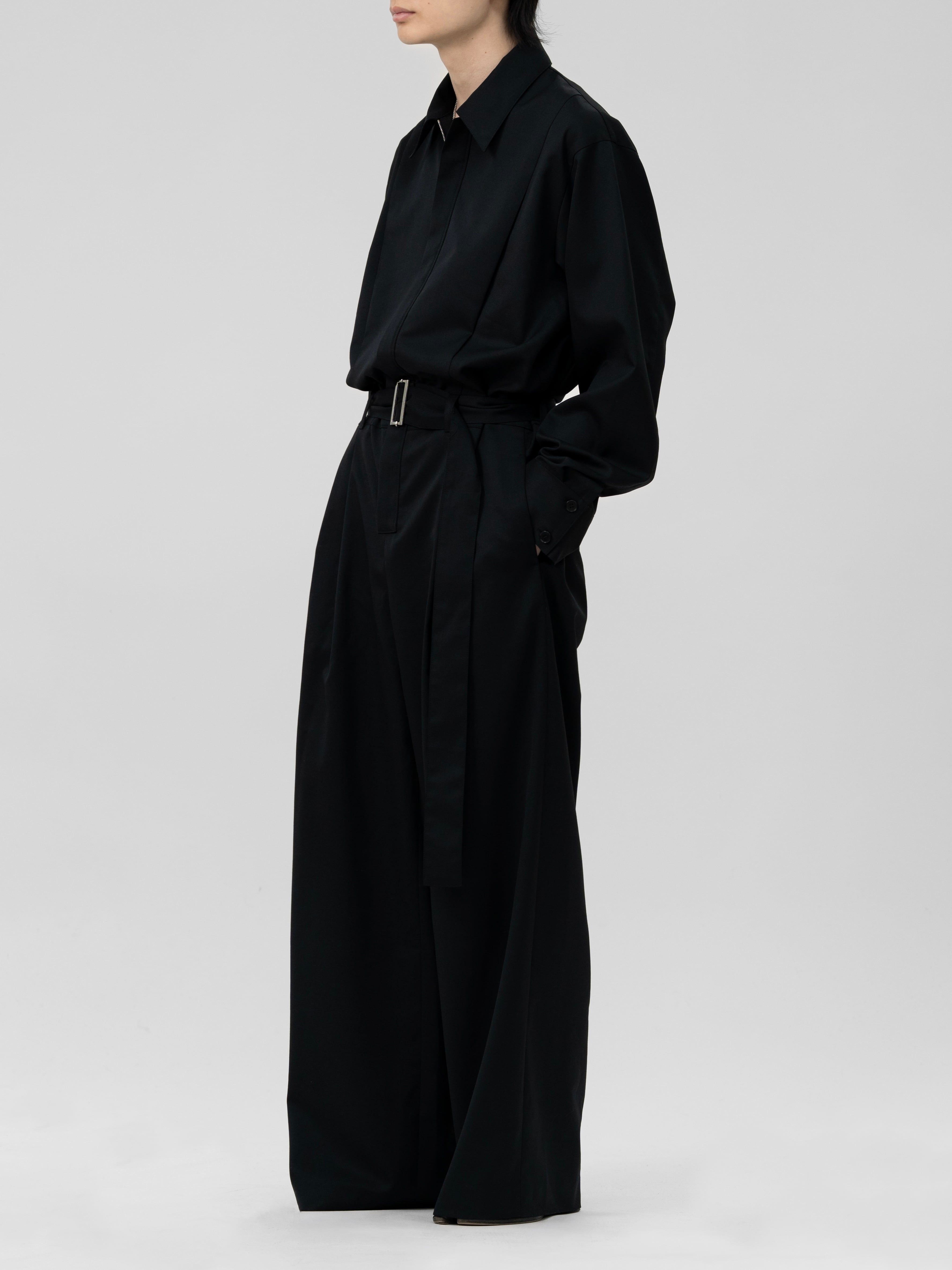 LAPIIS BELTED ZIP UP JUMPSUIT【BLACK】 RESTOCK>BELTED ZIP UP JUMPSUIT【BLACK】 | lapiis