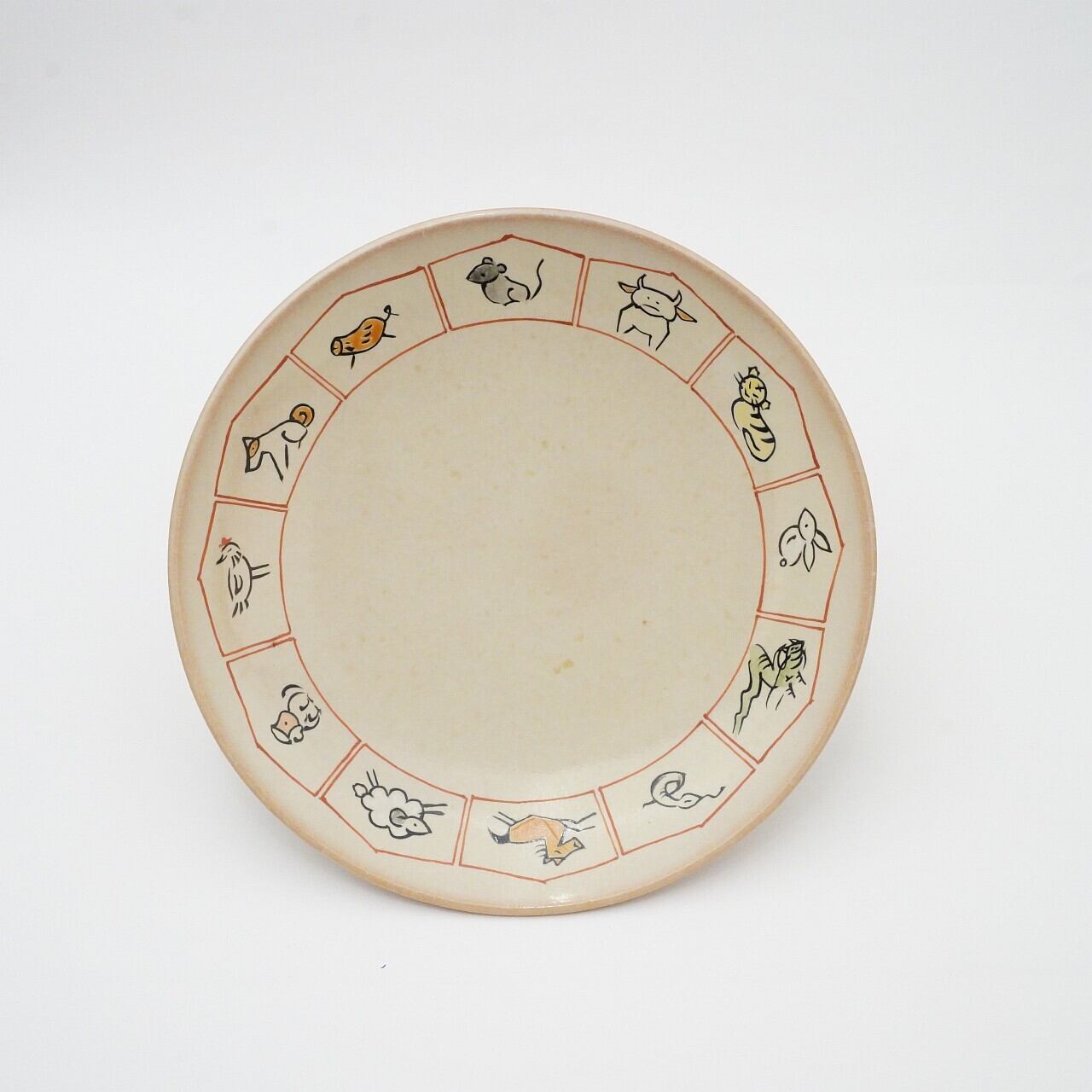 【赤膚焼 大塩ほさな】奈良絵十二支皿