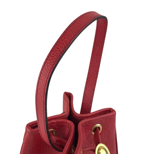 Christian Dior クリスチャン ディオール ハンドバッグ レッド オーバル レザー ミニバッグ 巾着 vintage ヴィンテージ オールド 46ensx