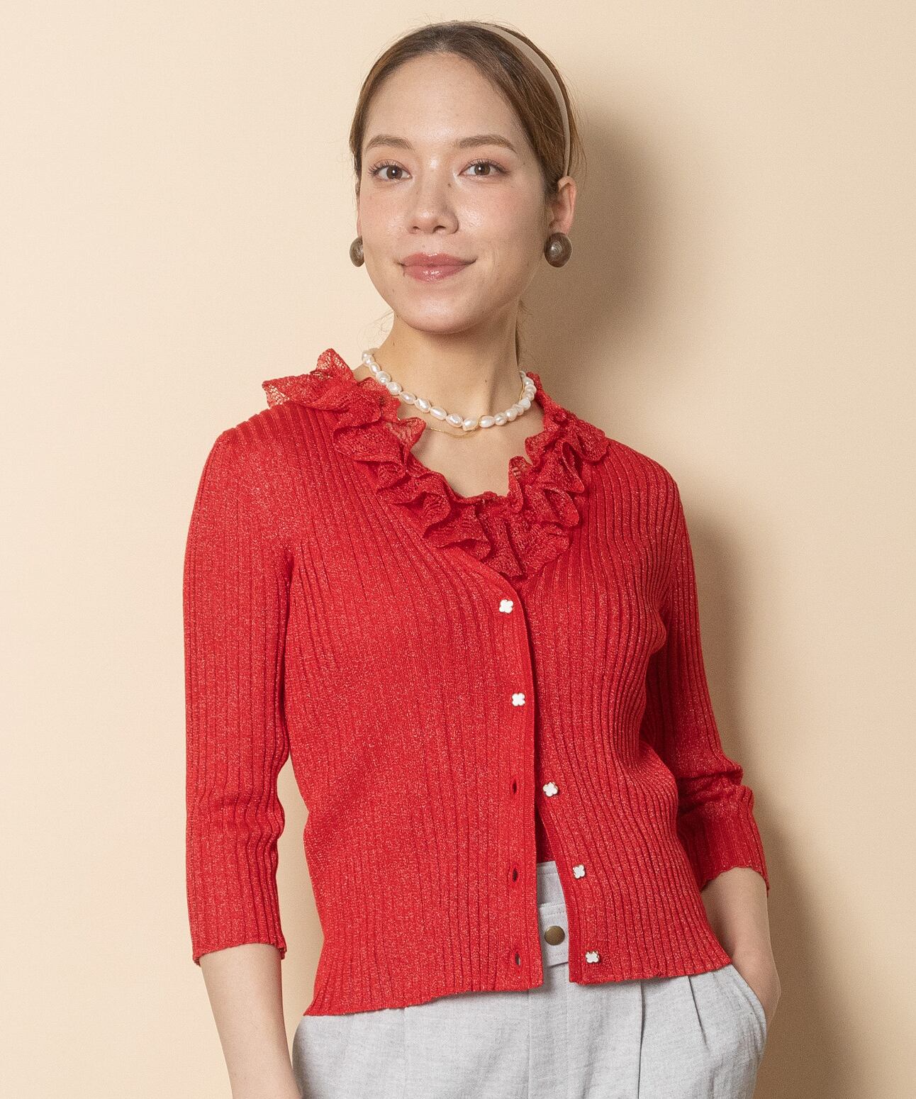 ① 極美品 グラン山貴 anni plus ハイネック フレンチスリーブ 