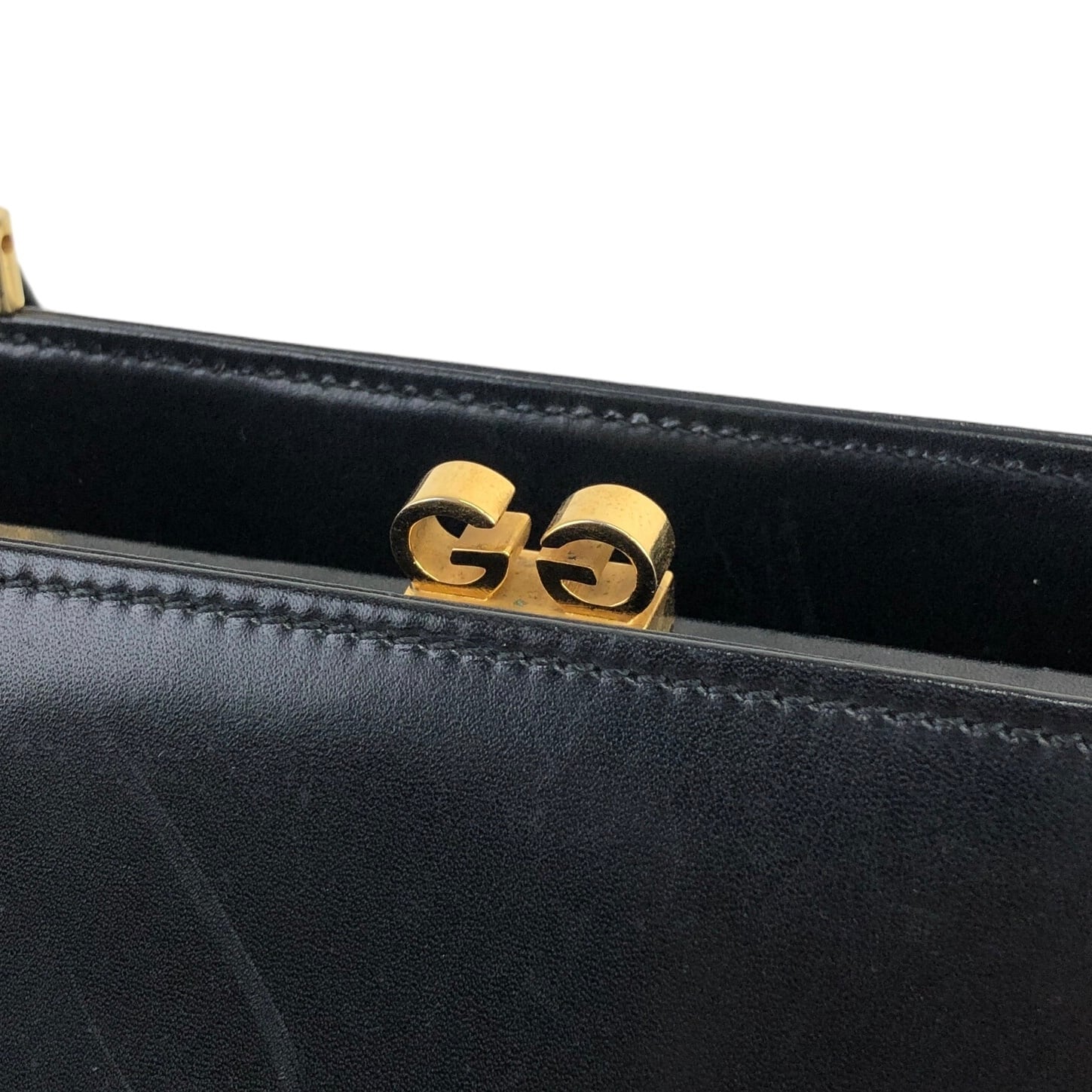 GUCCI グッチ ハンドバッグ ブラック GG がま口 vintage ヴィンテージ