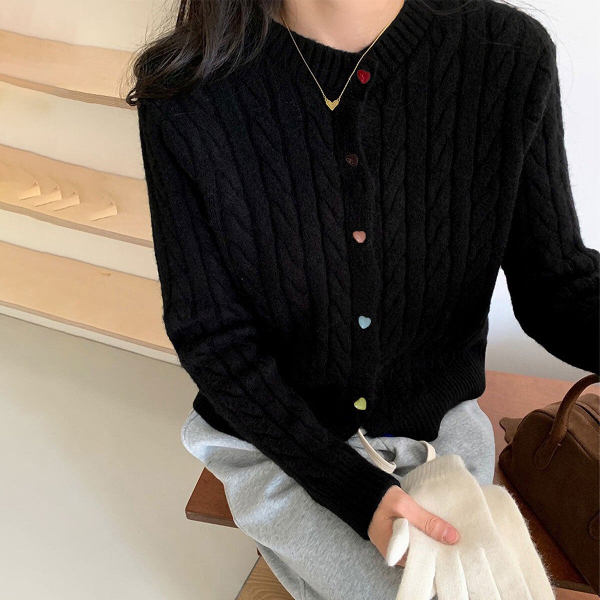 ケーブルニット カーディガン 長袖 レディース 秋冬 韓国 ケーブル編み おしゃれ 大人 かわいい きれいめ 羽織り アウター ニット 防寒 保温 暖かい 柔らかい 大人可愛い 大人女子