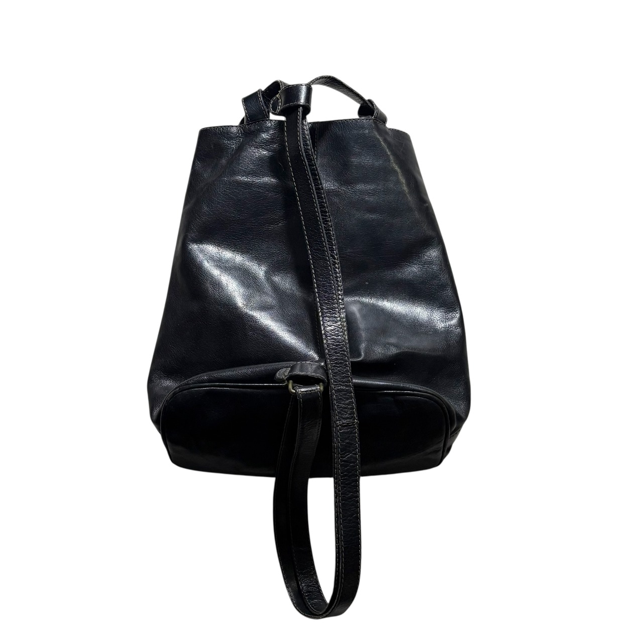 vintage FENDI black leather 2way bucket bag