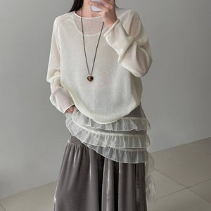 frill asymmetrical sleeveless tunic　J00513