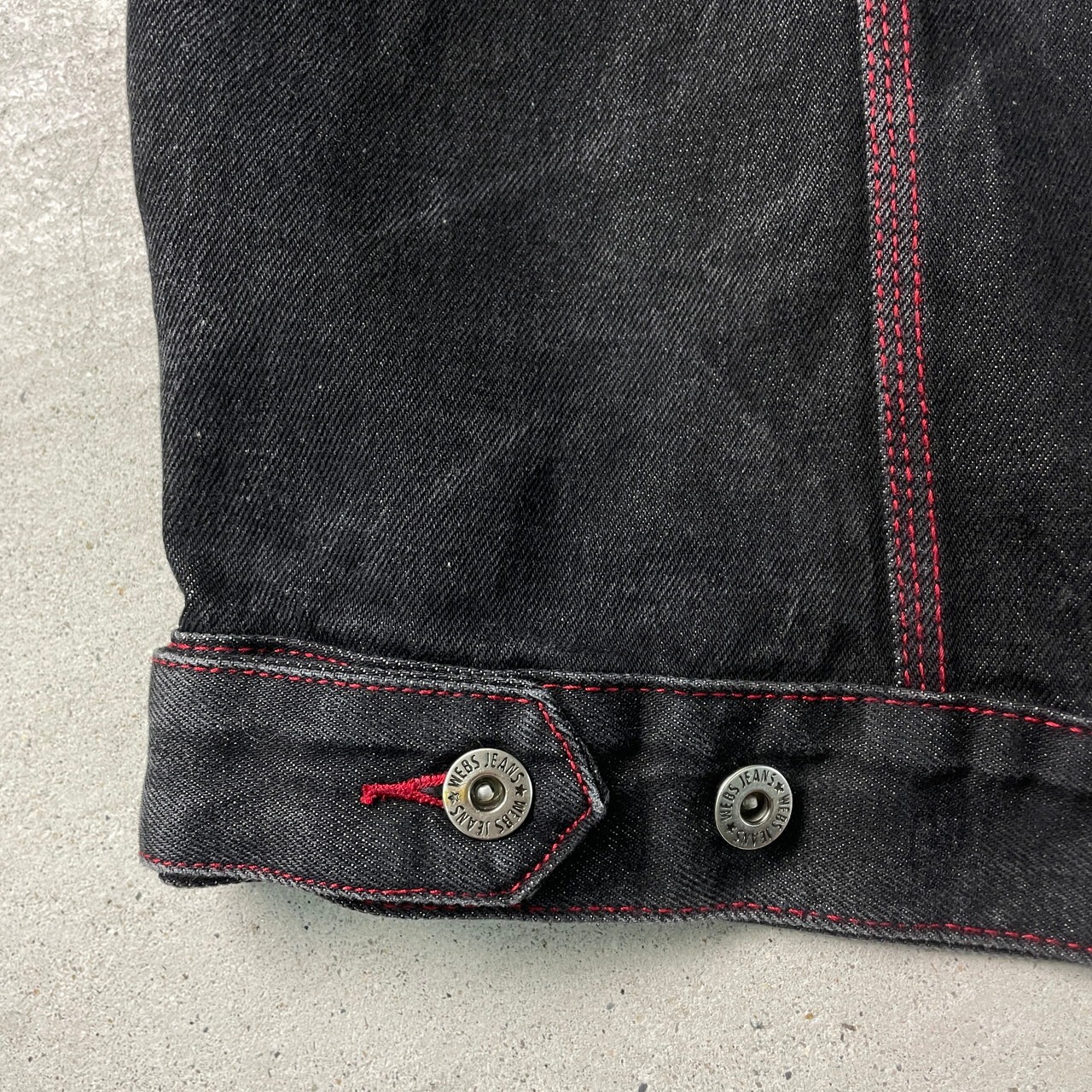 90年代 webs jeans ブラックデニムジャケット レッドステッチ メンズ 