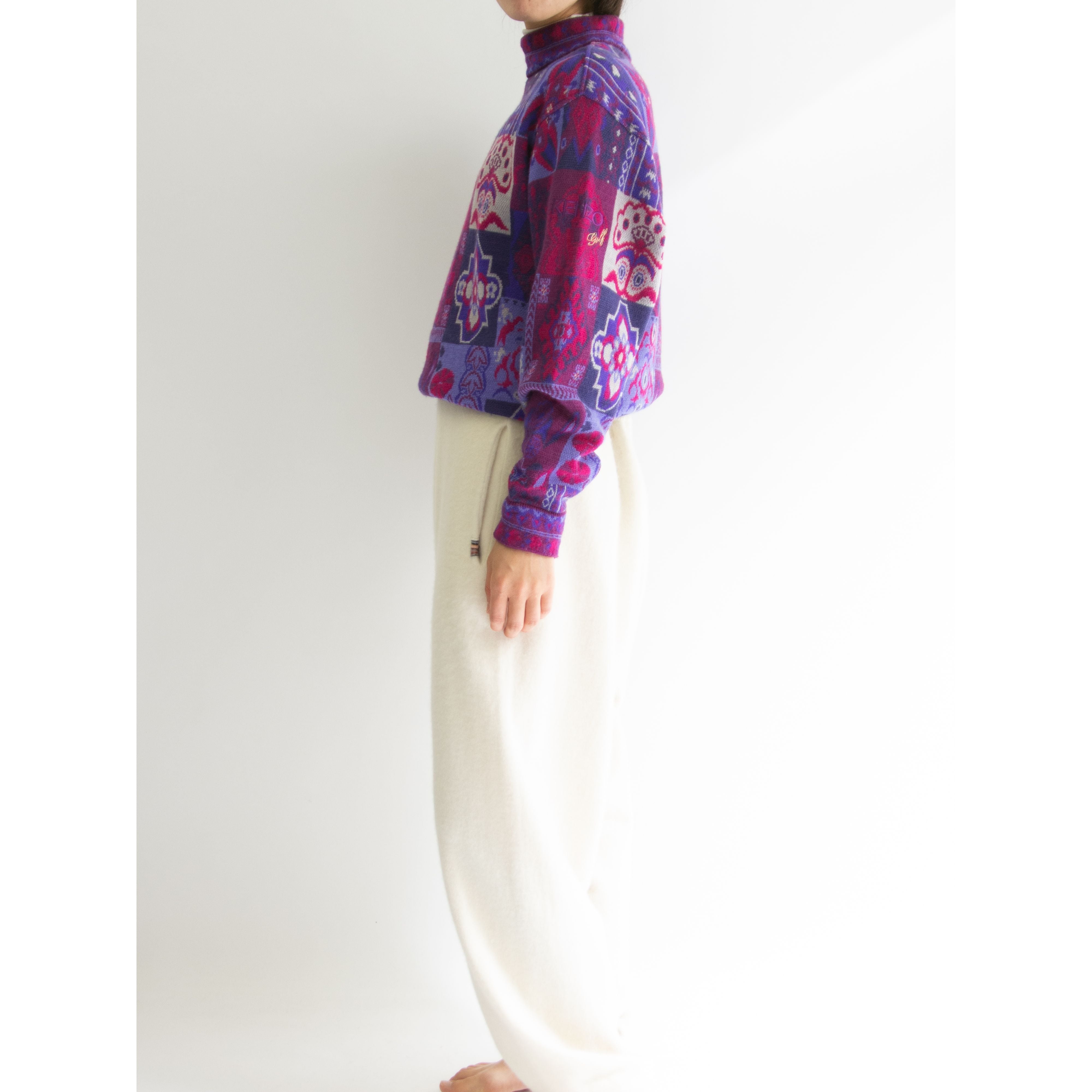 【KENZO Golf】100% Wool Mock Neck Sweater（ケンゾーゴルフ モックネックウールセーター ニットプルオーバー）