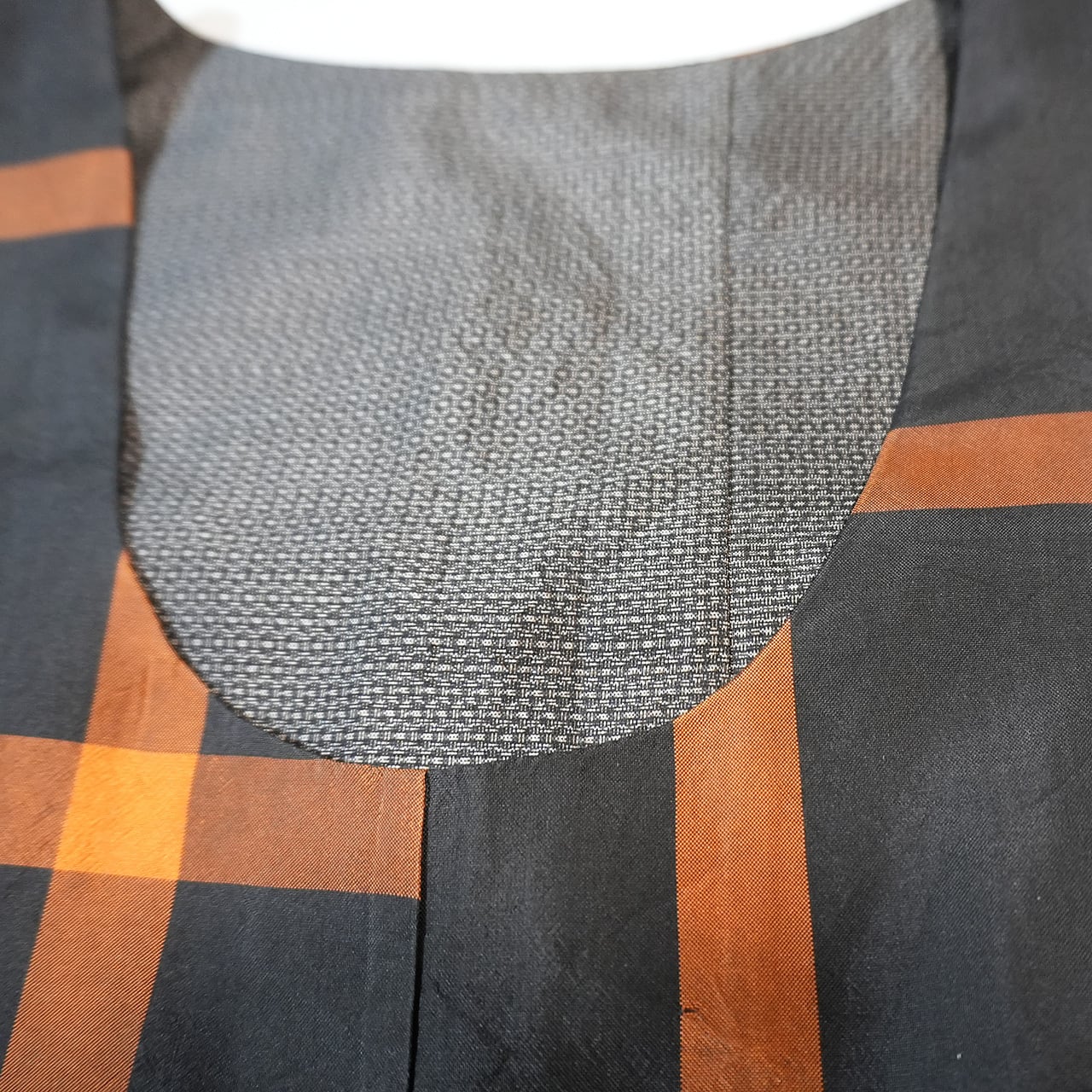 男大島紬 大島紬 パッチワーク カシュクールワンピース 男大島紬 大島紬 パッチワーク カシュクールワンピース