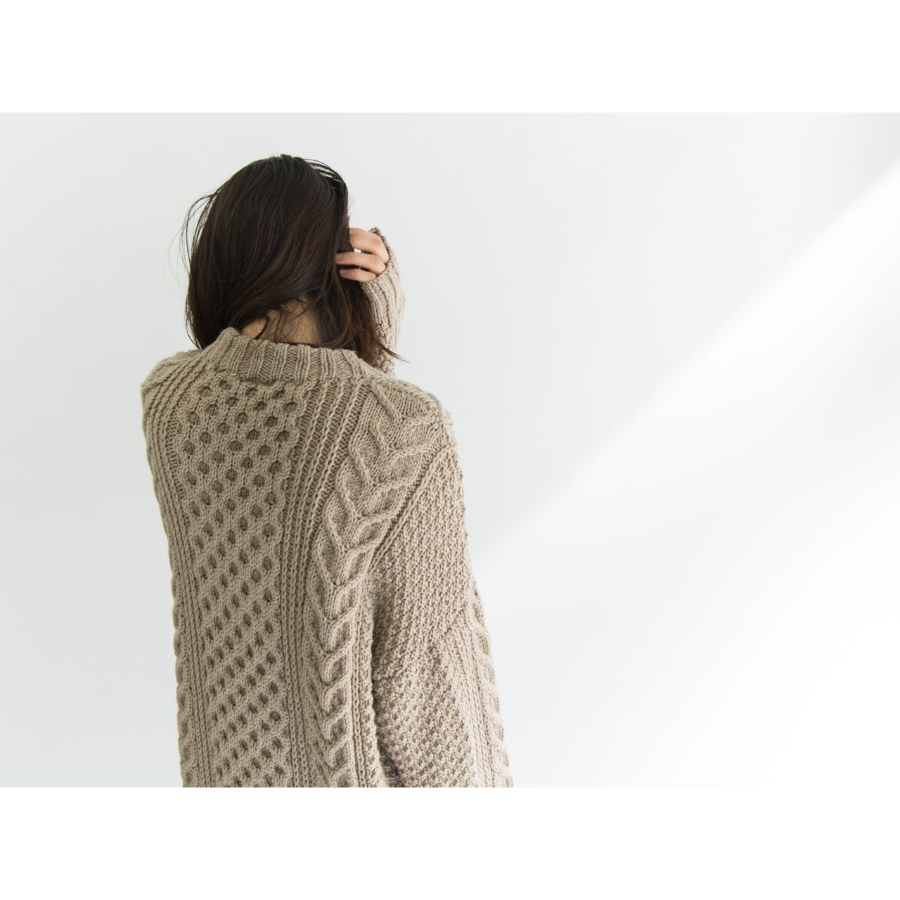 【Made in New Zealand】Hand made Alan sweater（ニュージーランド製 ハンドメイドアランセーター ケーブルニット）