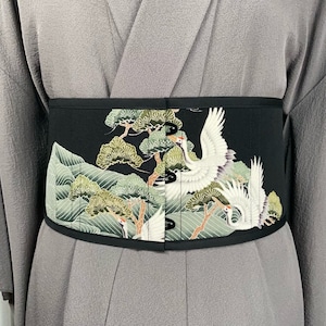 コルセット帯（黒留袖より制作）Corset Obi(Made of Kurotomesode-Kimono)